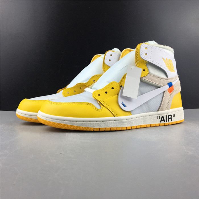 Off White X Air Jordan 1 Retro High OG ''Canary Yellow'' AQ0818-149