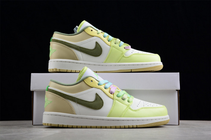 Air Jordan 1 Low Sail White Oil Green FD9906-131