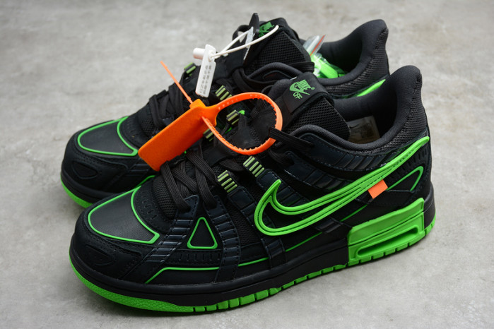 OW x Nike Air Rubber Dunk “Green Strike” CU6015-001