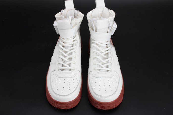 NIKE SF AIR FORCE 1 MID "RED IVORY" WHITE MENS 917753-100