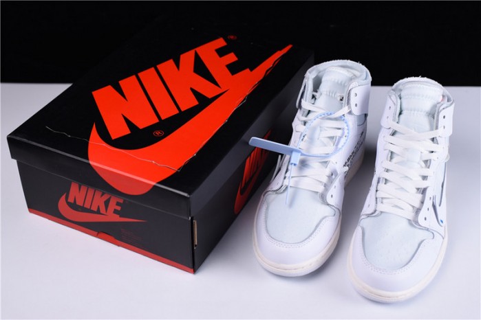 OW Air Jordan 1 Retro High White AQ0818-100